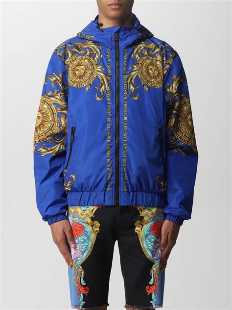 versace jeans jacke herren blau mit fell|Herren Jacken von Versace.